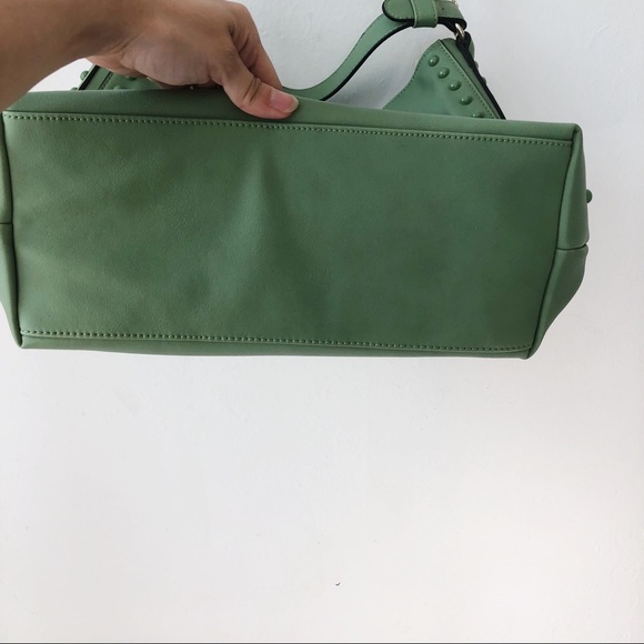Lula large pale green bag crossbody strap studded - Picture 8 of 16
